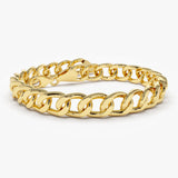 14K 10MM Curb Cuban Link Bracelet - GeumJewels