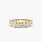 1.25 ctw 14k Double Row Half Bezel Lab Grown Diamond Ring - Sadie - GeumJewels