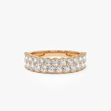 1.25 ctw 14k Double Row Half Bezel Lab Grown Diamond Ring - Sadie - GeumJewels
