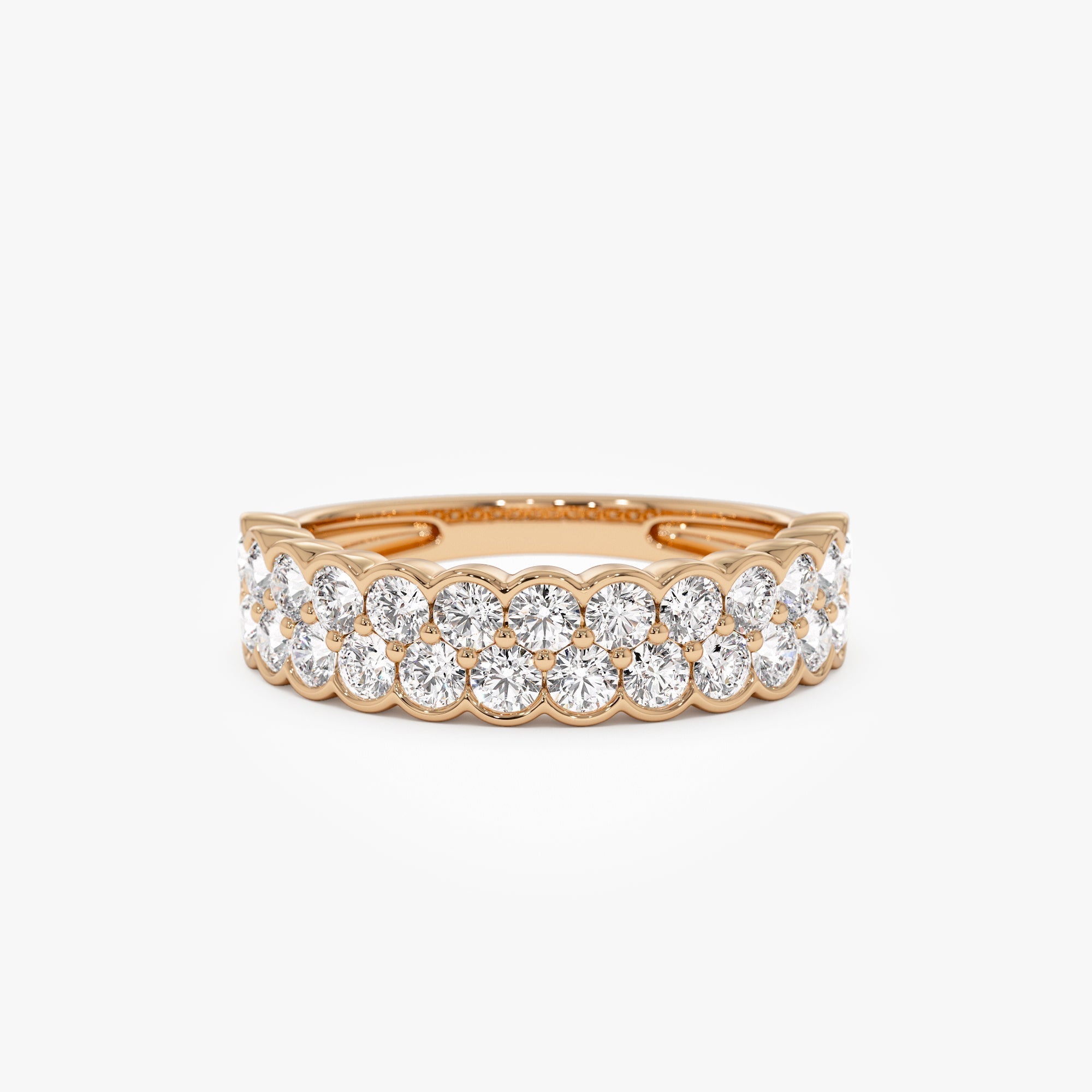 1.25 ctw 14k Double Row Half Bezel Lab Grown Diamond Ring - Sadie