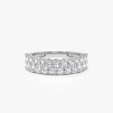 1.25 ctw 14k Double Row Half Bezel Lab Grown Diamond Ring - Sadie - GeumJewels