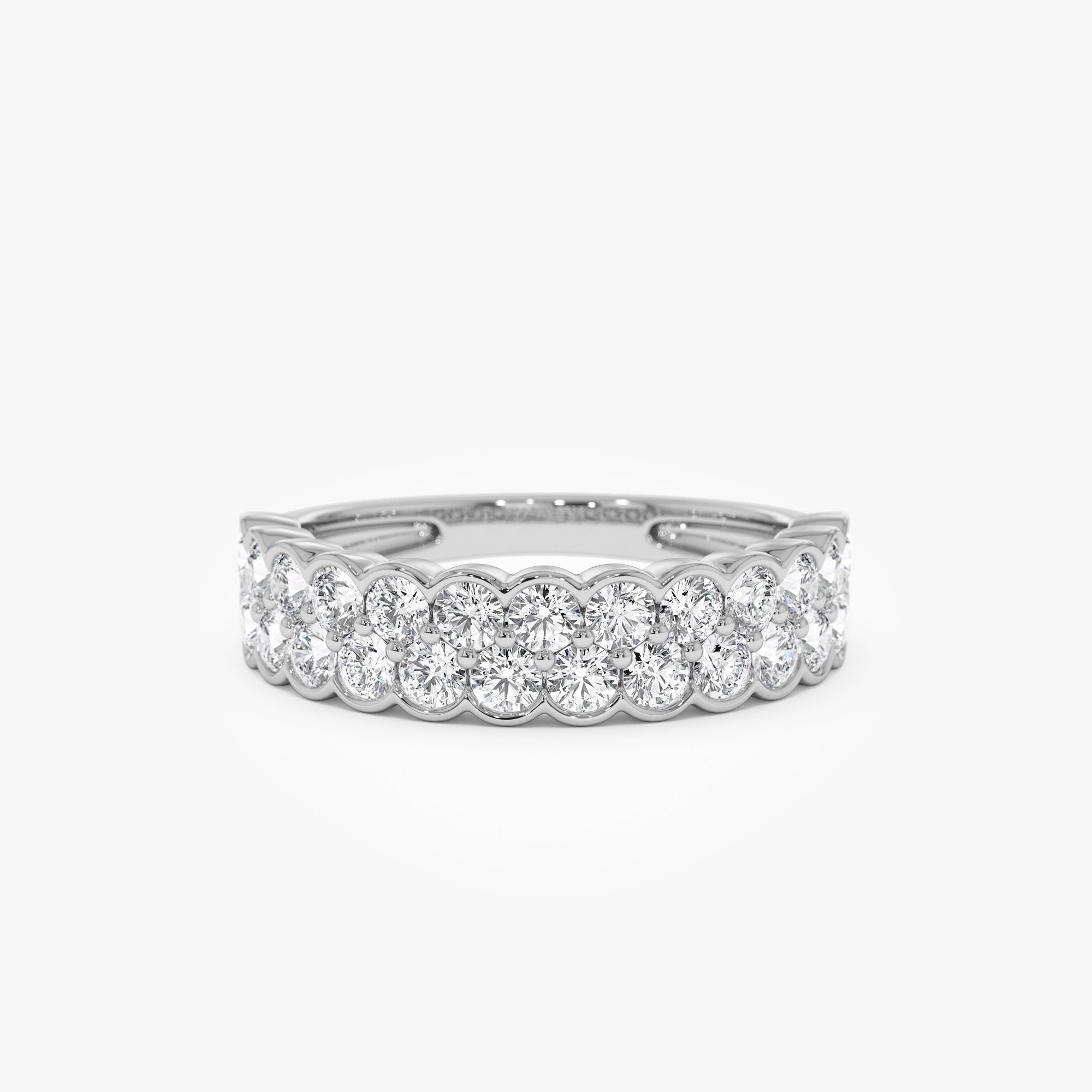 1.25 ctw 14k Double Row Half Bezel Lab Grown Diamond Ring - Sadie