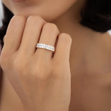 1.25 ctw 14k Double Row Half Bezel Lab Grown Diamond Ring - Sadie - GeumJewels