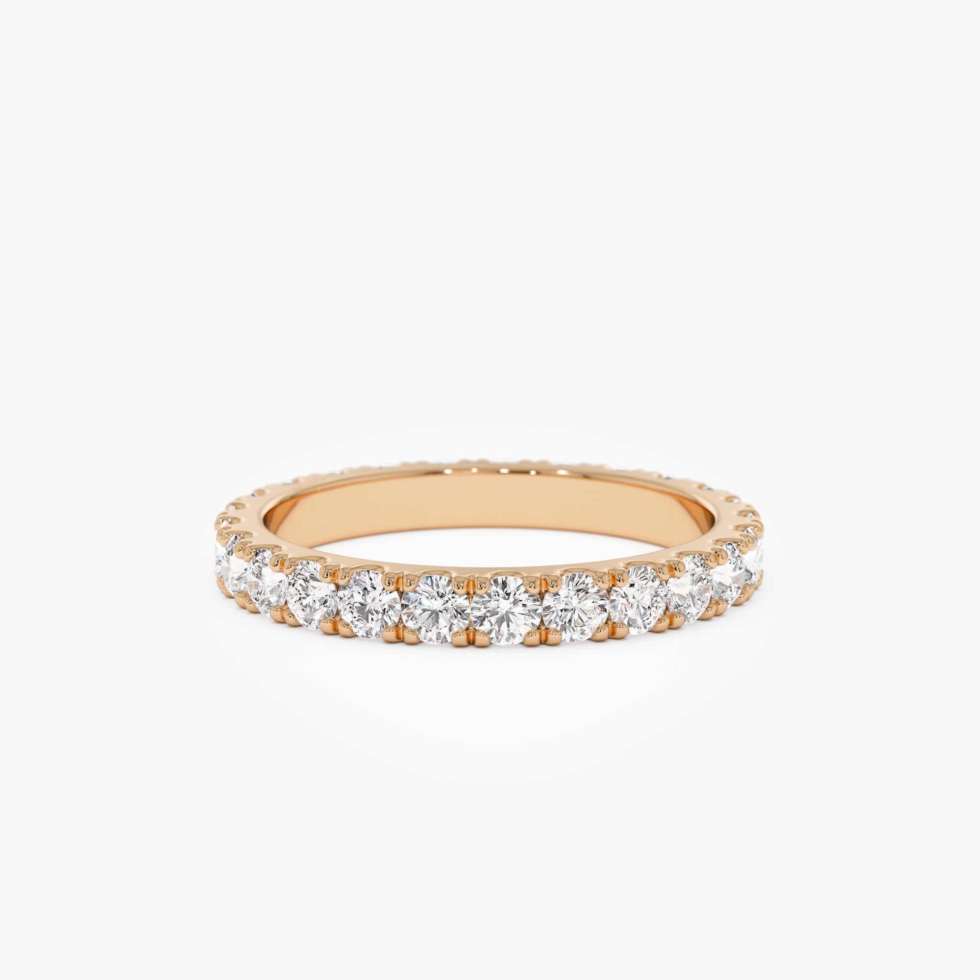 1.25 ctw 14k Pave Setting Full Eternity Lab Grown Diamond Ring - Elena
