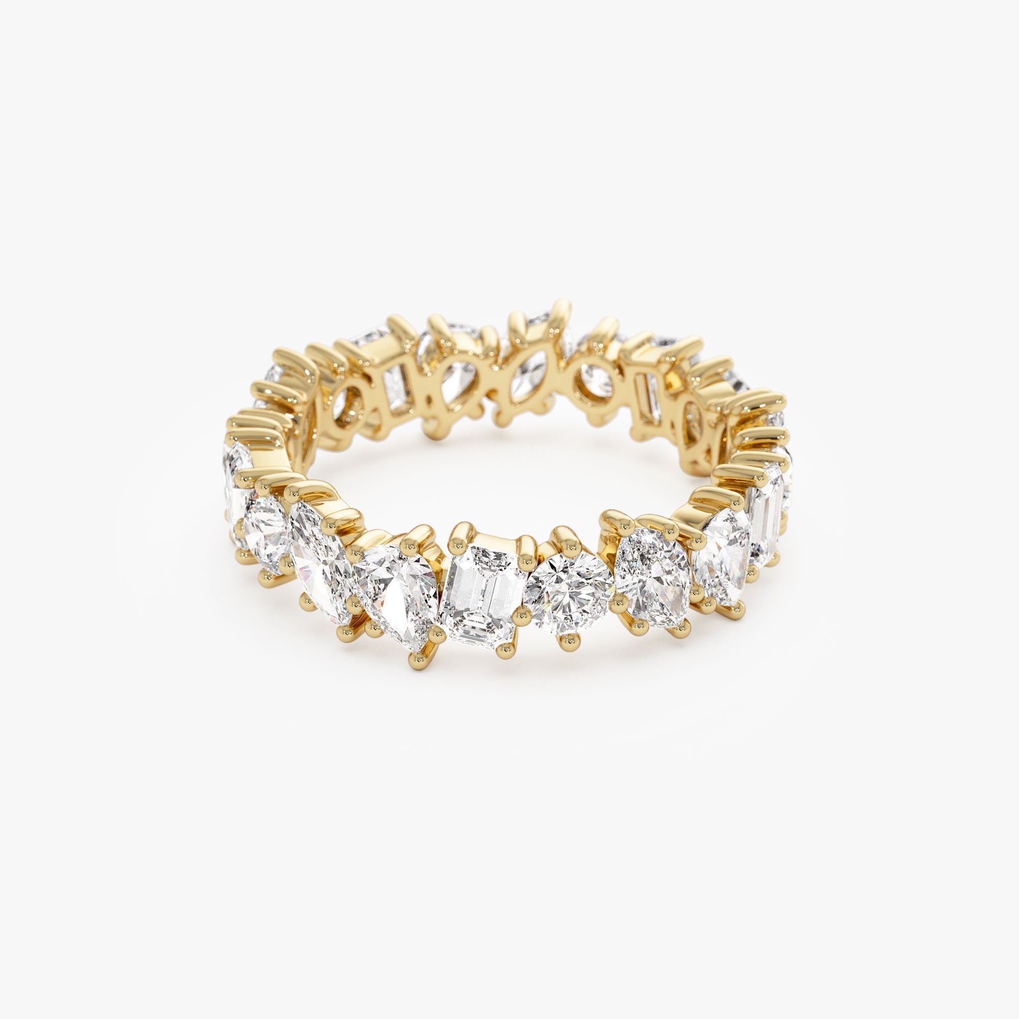 1.85 ctw Multi Shaped Lab Grown Full Eternity Diamond Wedding Ring - Reese - GeumJewels