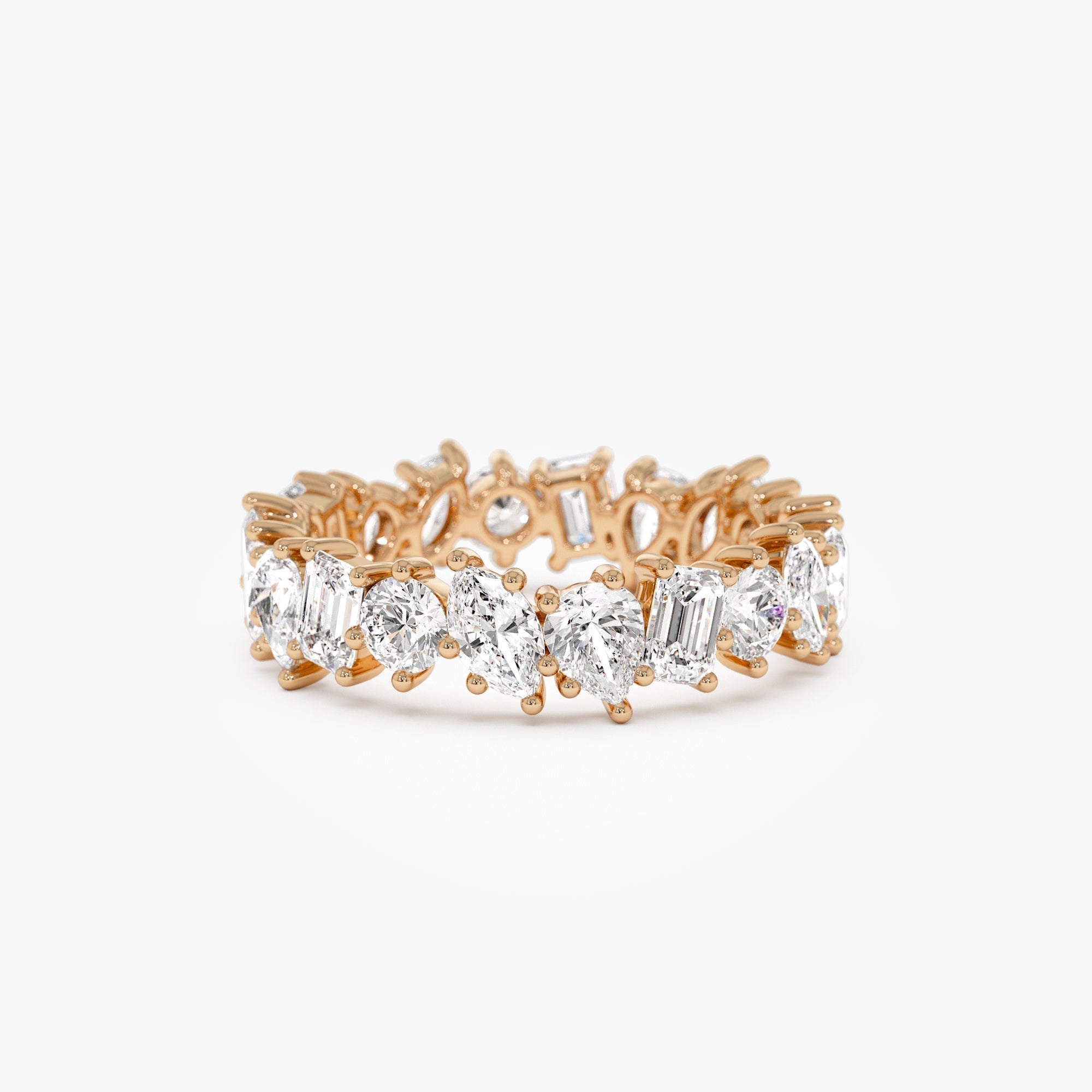1.85 ctw Multi Shaped Lab Grown Full Eternity Diamond Wedding Ring - Reese - GeumJewels