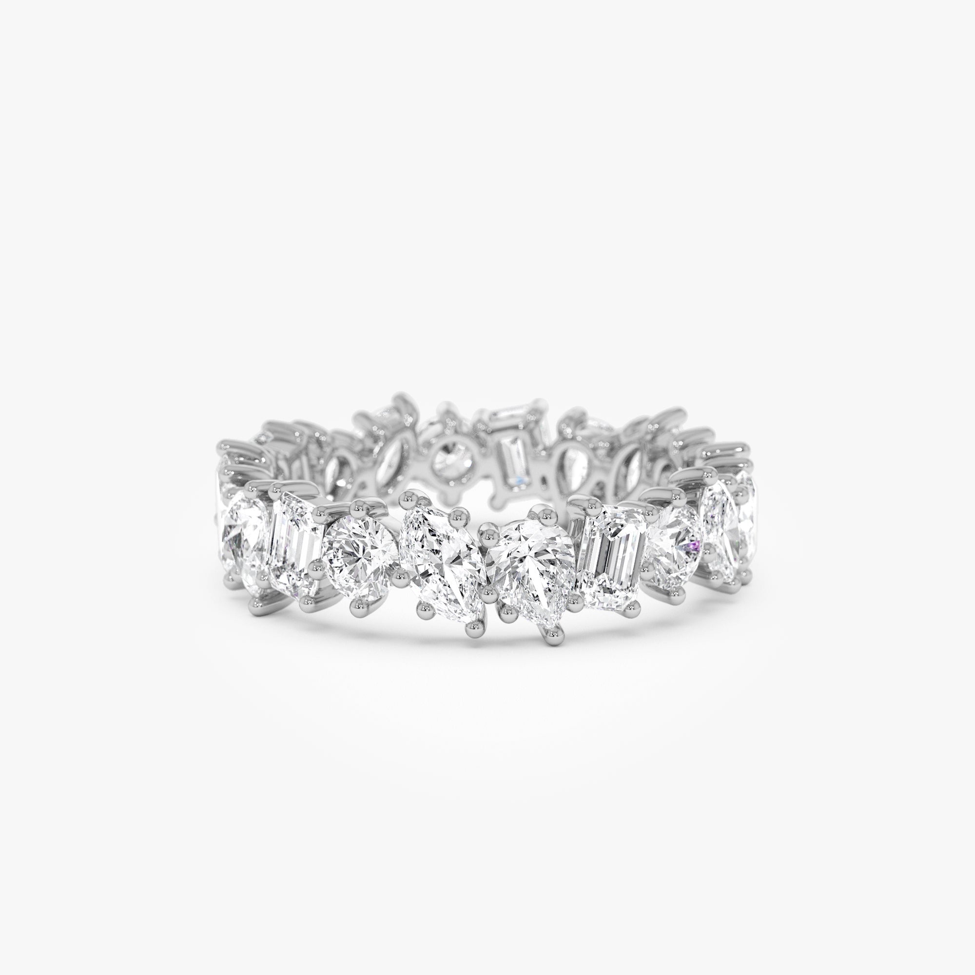 1.85 ctw Multi Shaped Lab Grown Full Eternity Diamond Wedding Ring - Reese - GeumJewels