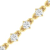 Tennis Bracelet, 14k Gold Diamond Handmade Bracelet, Mothers Day Gift