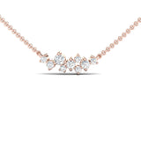 Cluster Necklace, Minimalist Diamond Necklace, Birthday Gift, 14k Gold Necklace