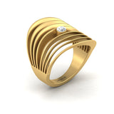 14k Handmade Yellow Gold Ring, Solid Gold Engagement ring, Natural Diamond Designer Ring, Wedding Gift for Her