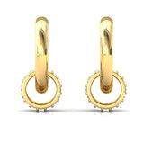 Diamond Huggie Earrings, 14k Rose Yellow Gold Round Ear Cuff, Custom Earrings, Mothers Day Gift