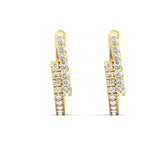 Diamond Huggie Earrings, 14kt Round Yellow Gold Earrings for Girls, Gift for Wife, Hoop Earrings