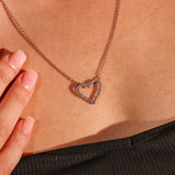 Diagonal Heart Diamond Necklace