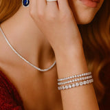 14K Gold Lab Grown Diamond Tennis Bracelet: Elegant Infinity Design