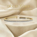 Tennis Bracelet 14k Solid Gold Real Diamond Sparkling Stackable Jewelry