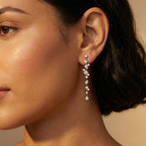 Fancy Diamond Cluster Lab Diamond Drop Earrings