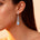 Spiral Diamond Pear Cut Moonstone Dangle Earrings - GeumJewels