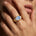 Classic Dome Shaped Diamond Oval Cut Moonstone Ring - GeumJewels