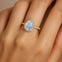 Classic Pear Shaped Moonstone Halo Diamond Engagement Ring - GeumJewels