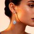 Vintage Style Pear Cut Moonstone Halo Diamond Drop Earrings - GeumJewels