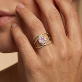 Solitaire Round Morganite Cocktail Diamond Ring