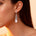 Spiral Diamond Pear Cut Morganite Dangle Earrings - GeumJewels