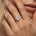 Classic Round Halo Diamonds with Solitaire Morganite Engagement Ring - GeumJewels