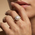 Double Halo Diamond Cushion Cut Morganite Ring - GeumJewels