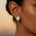 Double Halo Cluster Diamonds Teardrop Morganite Stud Earrings - GeumJewels