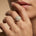 Double Halo Diamond Cushion Cut Opal Ring - GeumJewels