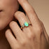 Criss Cross Diamond Ring with Oval Cut Opal - GeumJewels