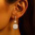 Halo Diamond Cushion Cut Opal Dangle Earrings - GeumJewels