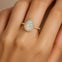 Classic Pear Shaped Opal Halo Diamond Engagement Ring - GeumJewels