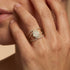Solitaire Round Opal Cocktail Diamond Ring - GeumJewels