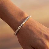 14K Gold Lab Grown Diamond Tennis Bracelet: Elegant Infinity Design - GeumJewels