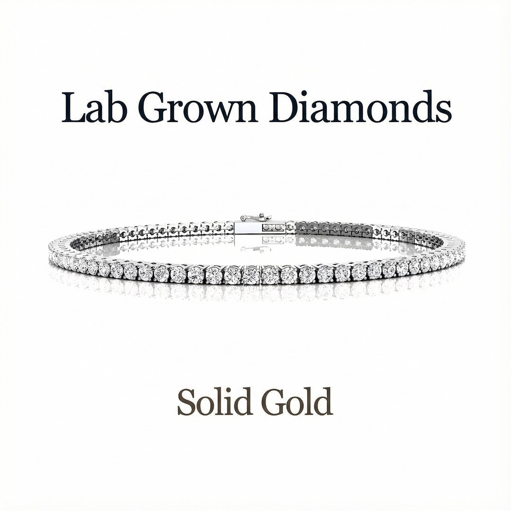 14K Gold Lab Grown Diamond Tennis Bracelet: Elegant Infinity Design - GeumJewels