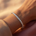 14K Gold Lab Grown Diamond Tennis Bracelet: Elegant Infinity Design - GeumJewels