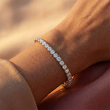 Tennis Bracelet 14k Solid Gold Real Diamond Sparkling Stackable Jewelry