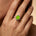 Oval Solitaire Peridot Halo Diamond Engagement Ring - GeumJewels