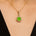 Classic Solitaire Round Peridot Halo Diamond Dangle Pendant - GeumJewels