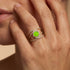 Solitaire Round Peridot Cocktail Diamond Ring - GeumJewels