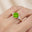 Trio Diamond Engagement Ring with Round Solitaire Peridot - GeumJewels