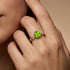 Criss Cross Diamond Ring with Oval Cut Peridot - GeumJewels