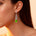 Spiral Diamond Pear Cut Peridot Dangle Earrings - GeumJewels