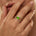 Fashionable V Shaped Diamond Ring with Pear Cut Peridot - GeumJewels