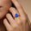 Criss Cross Diamond Ring with Oval Cut Tanzanite - GeumJewels
