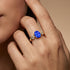 Criss Cross Diamond Ring with Oval Cut Tanzanite - GeumJewels