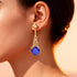 Inverted Princess Cut Tanzanite Drop Earrings with Diamonds - GeumJewels