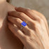 Emerald Cut Tanzanite Split Shank Engagement Ring with Diamonds - GeumJewels