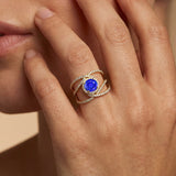 Solitaire Round Tanzanite Cocktail Diamond Ring